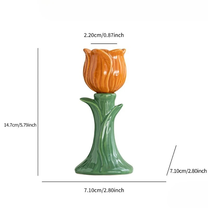 Fleur | Tulip Ceramic Taper Candle Holder