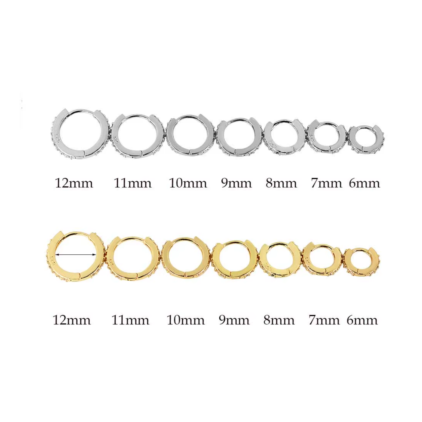 Mila | Crystal Zirconia Huggie Hoop Earrings