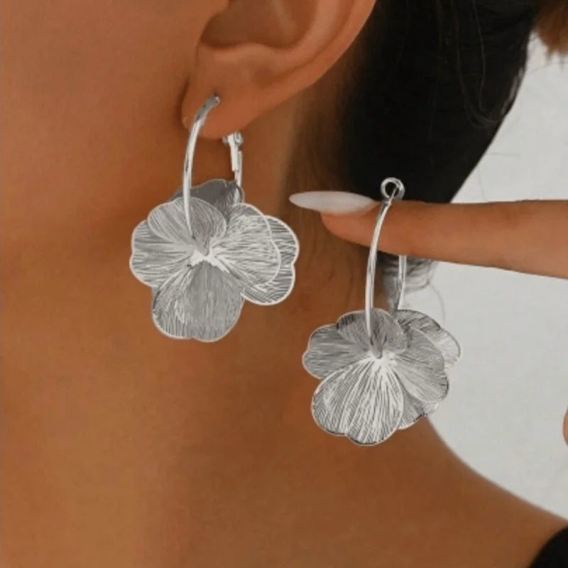 Amara | Layered Flower Vintage Style Hoop Earrings