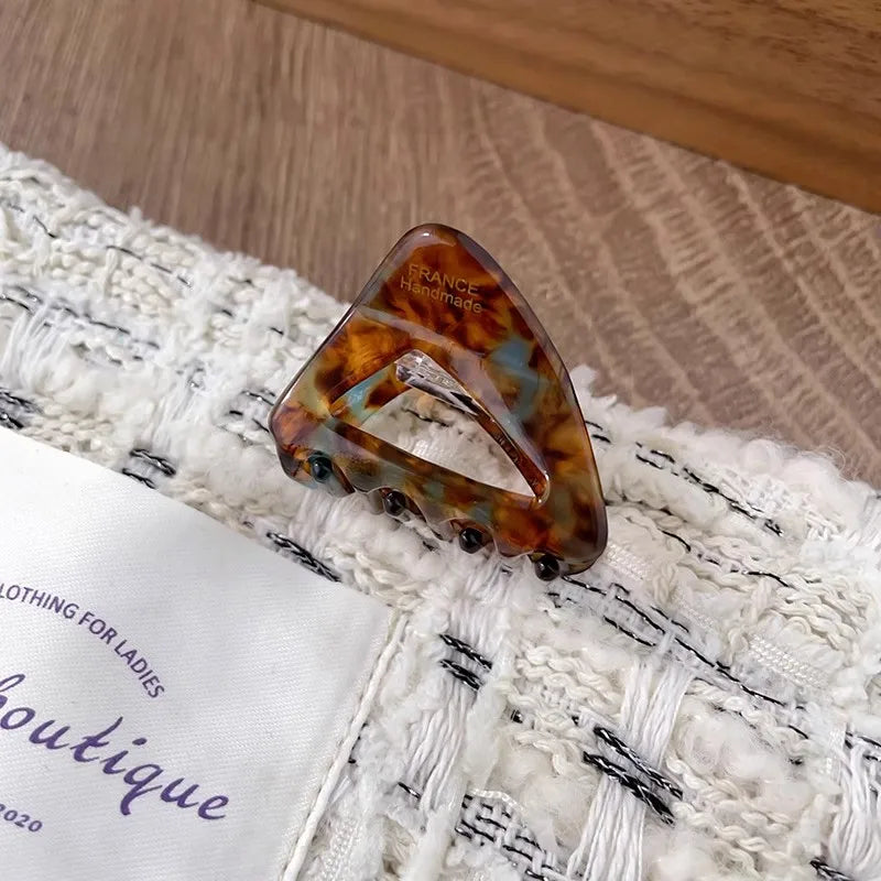 Ava | Triangle Acetate Mini Hair Claw Clip