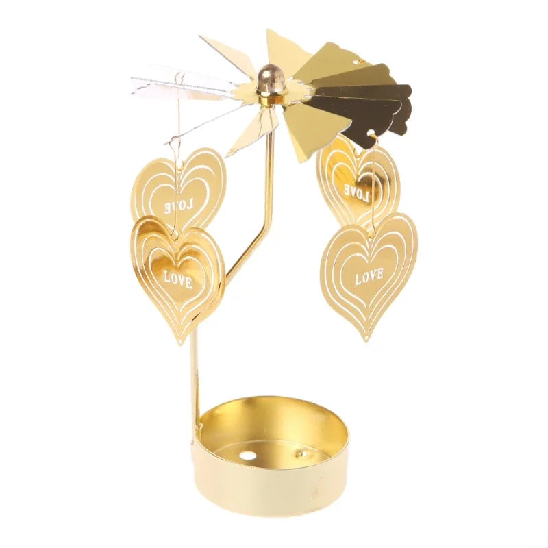 Eira | Spinning Gold Metal Rotating Tealight Candle Holder