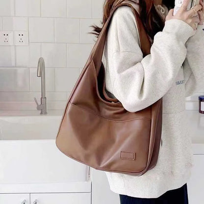 Lena | Slouchy Hobo Leather Shoulder Tote Bag
