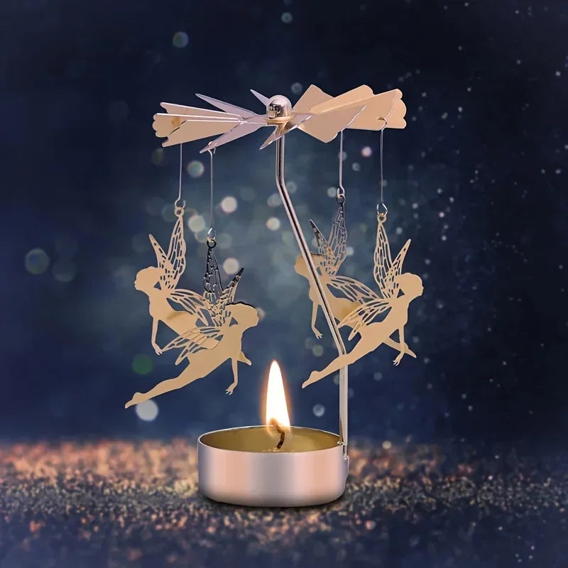 Eira | Spinning Gold Metal Rotating Tealight Candle Holder
