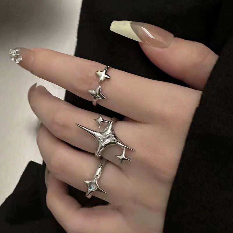 Nova | Star Spike Adjustable Silver Ring