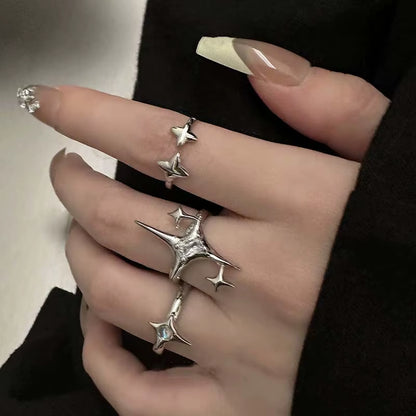 Nova | Star Spike Adjustable Silver Ring