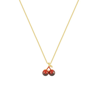 Rue | Cherry Pendant Stainless Steel Necklace in Gold