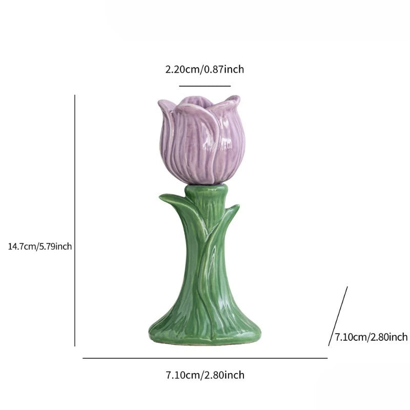 Fleur | Tulip Ceramic Taper Candle Holder