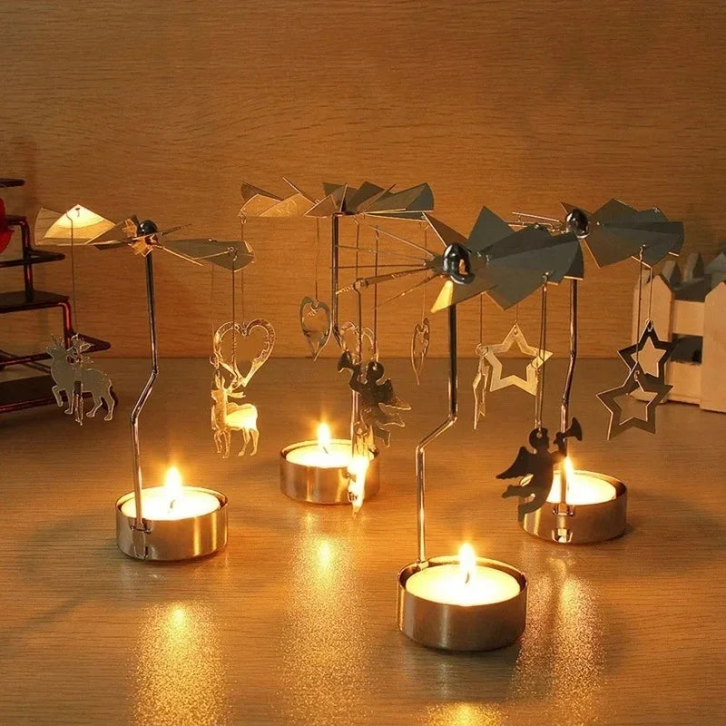 Eira | Spinning Gold Metal Rotating Tealight Candle Holder
