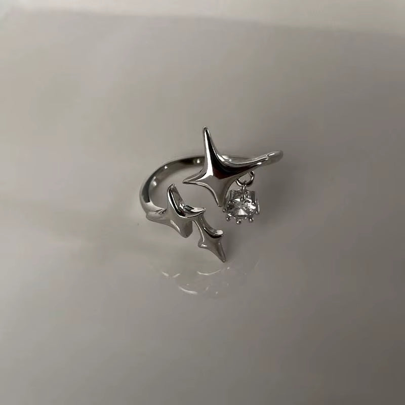 Nova | Star Spike Adjustable Silver Ring