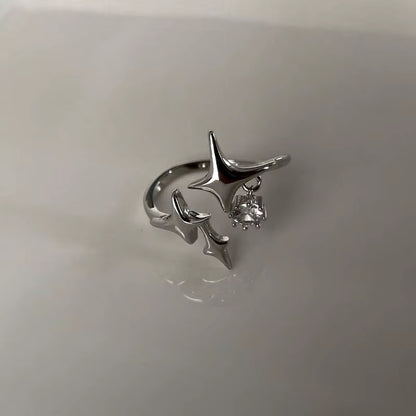Nova | Star Spike Adjustable Silver Ring