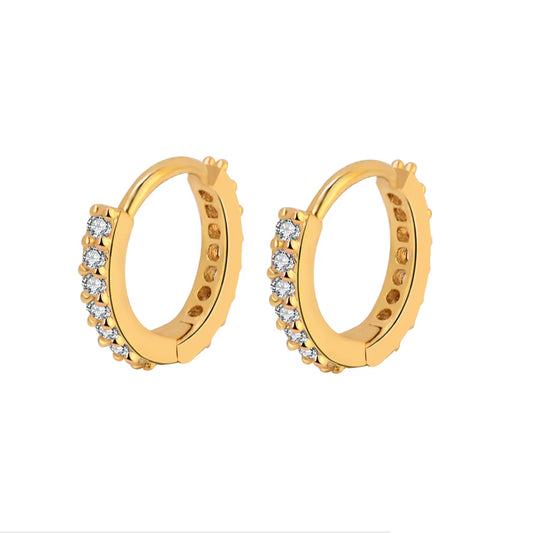 Mila | Crystal Zirconia Huggie Hoop Earrings