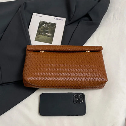 Clara | Braided Woven Envelope Clutch Bag