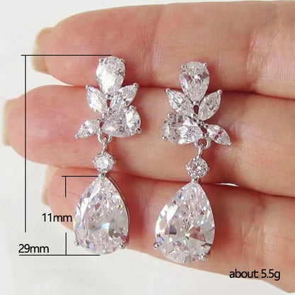 Vivienne | Teardrop Zirconia Bridal Crystal Earrings