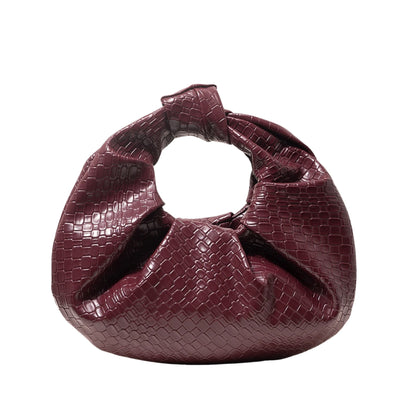 Demi | Croc Embossed Knotted Hobo Handbag