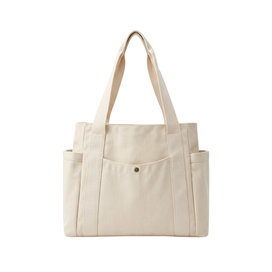Cleo | Multi-Pocket Commuter Canvas Tote Bag