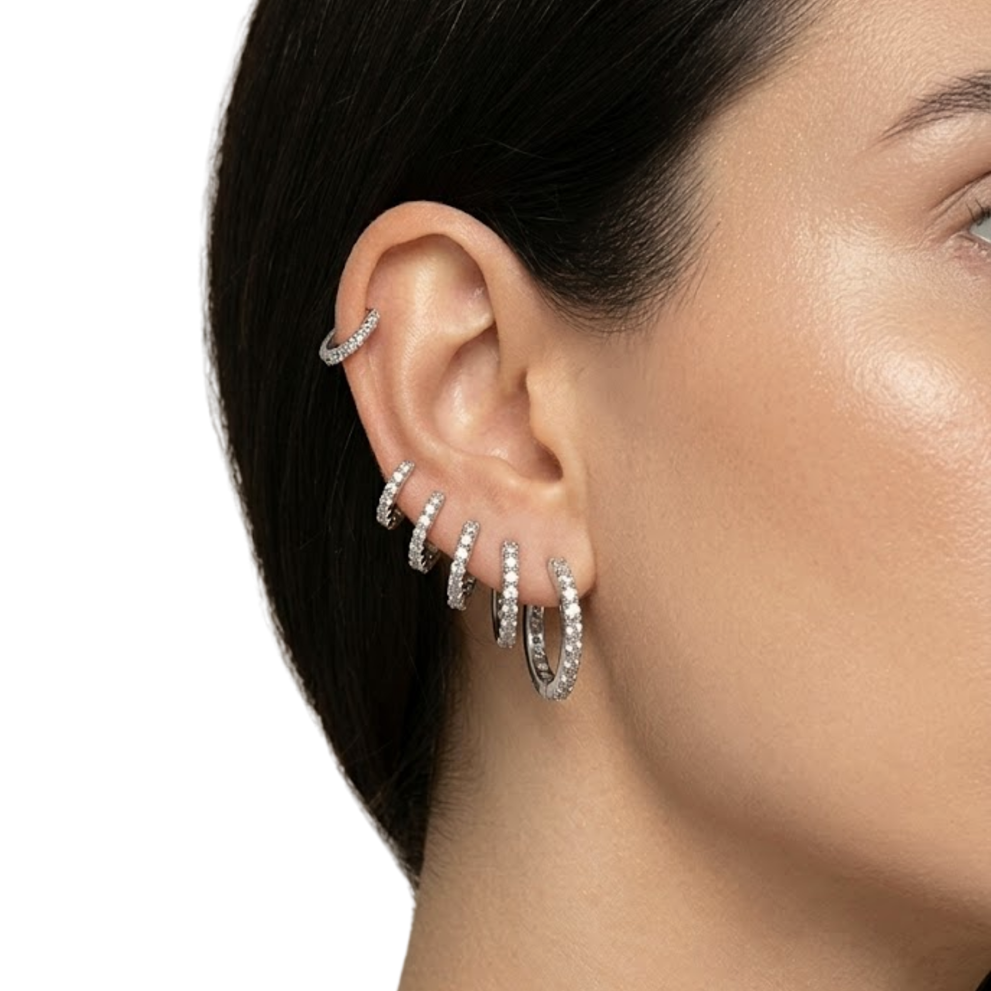 Mila | Crystal Zirconia Huggie Hoop Earrings