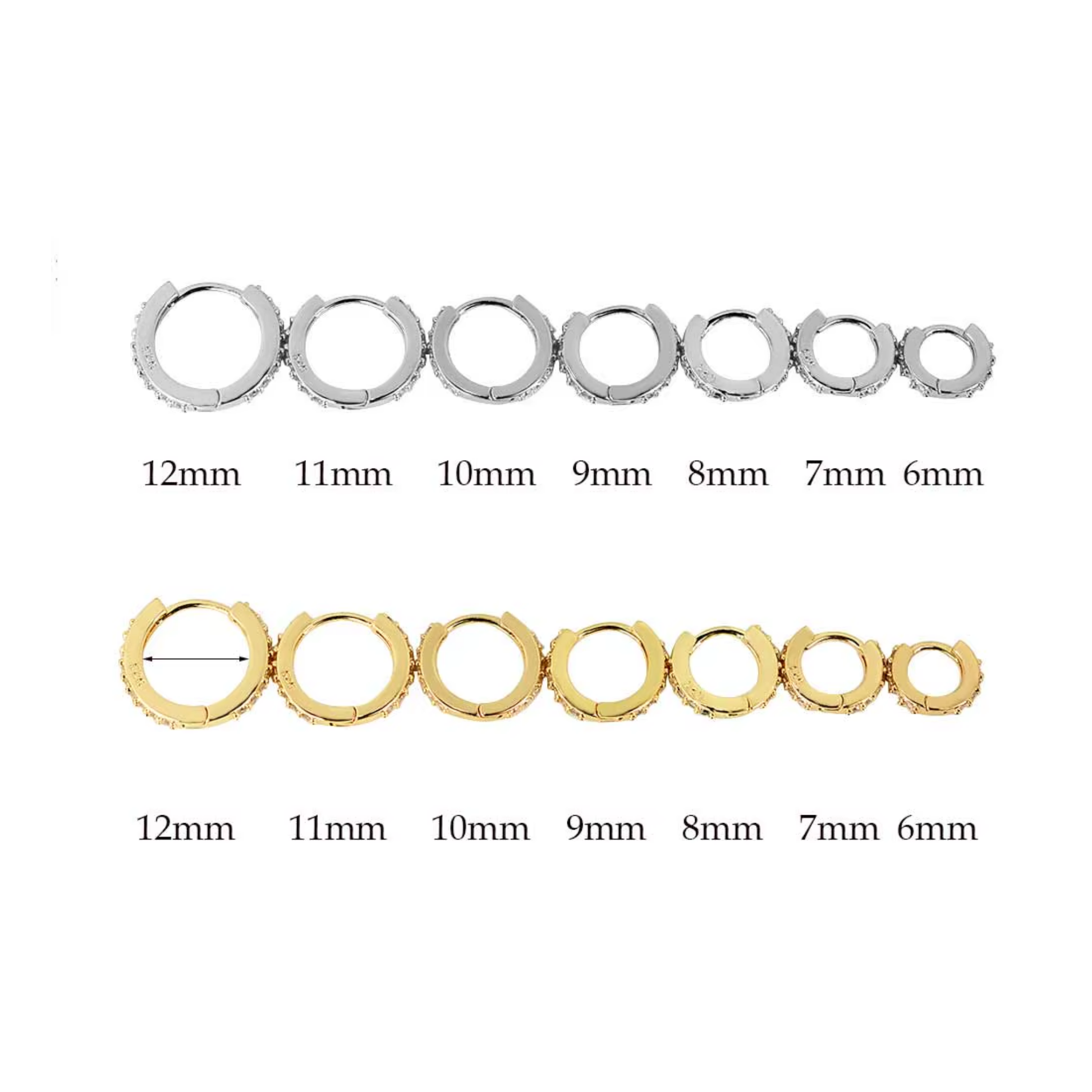 Mila | Crystal Zirconia Huggie Hoop Earrings