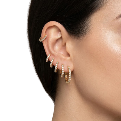 Mila | Crystal Zirconia Huggie Hoop Earrings