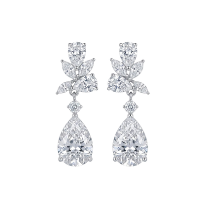 Vivienne | Teardrop Zirconia Bridal Crystal Earrings