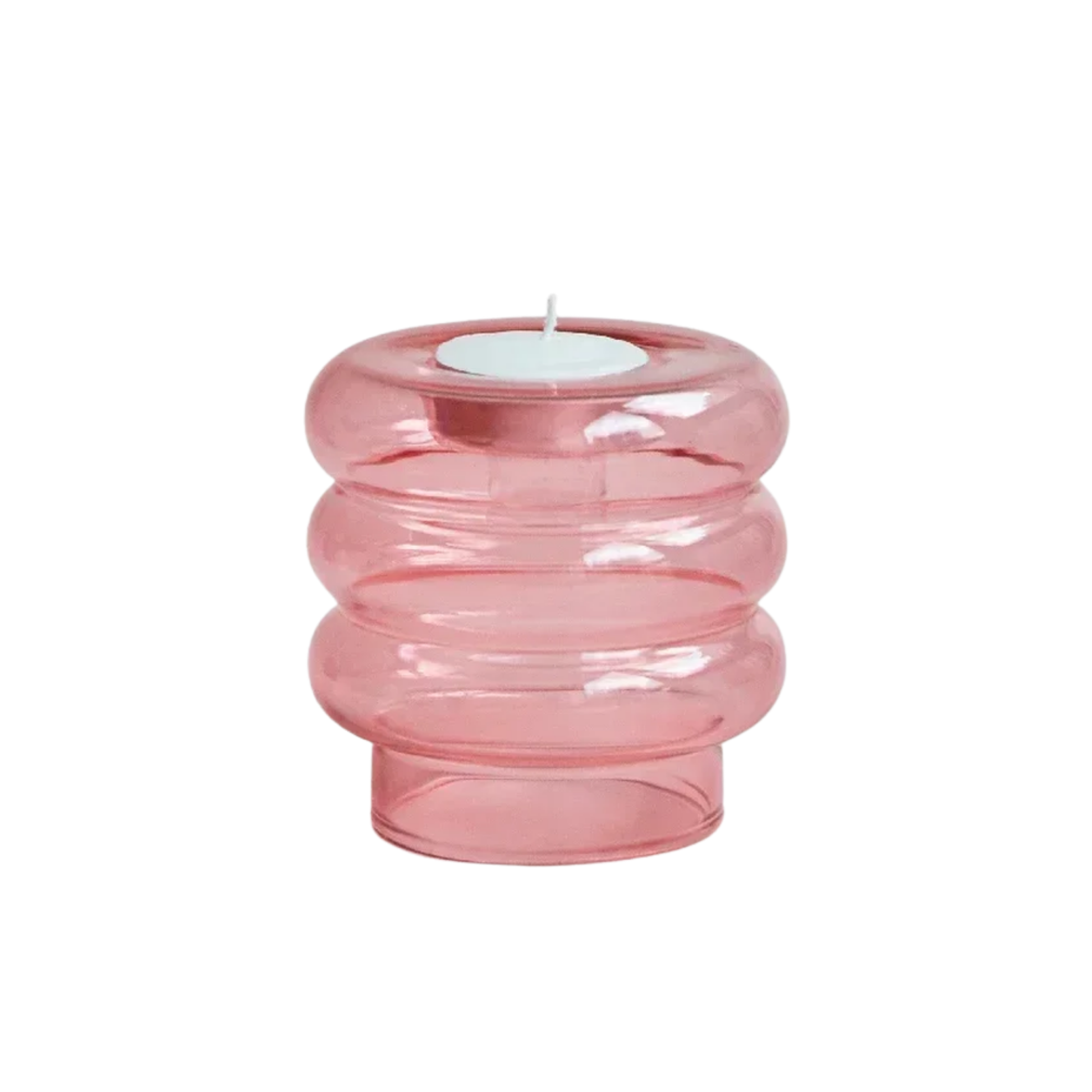 Opal | Ribbed Glass Tealight Candle Holder