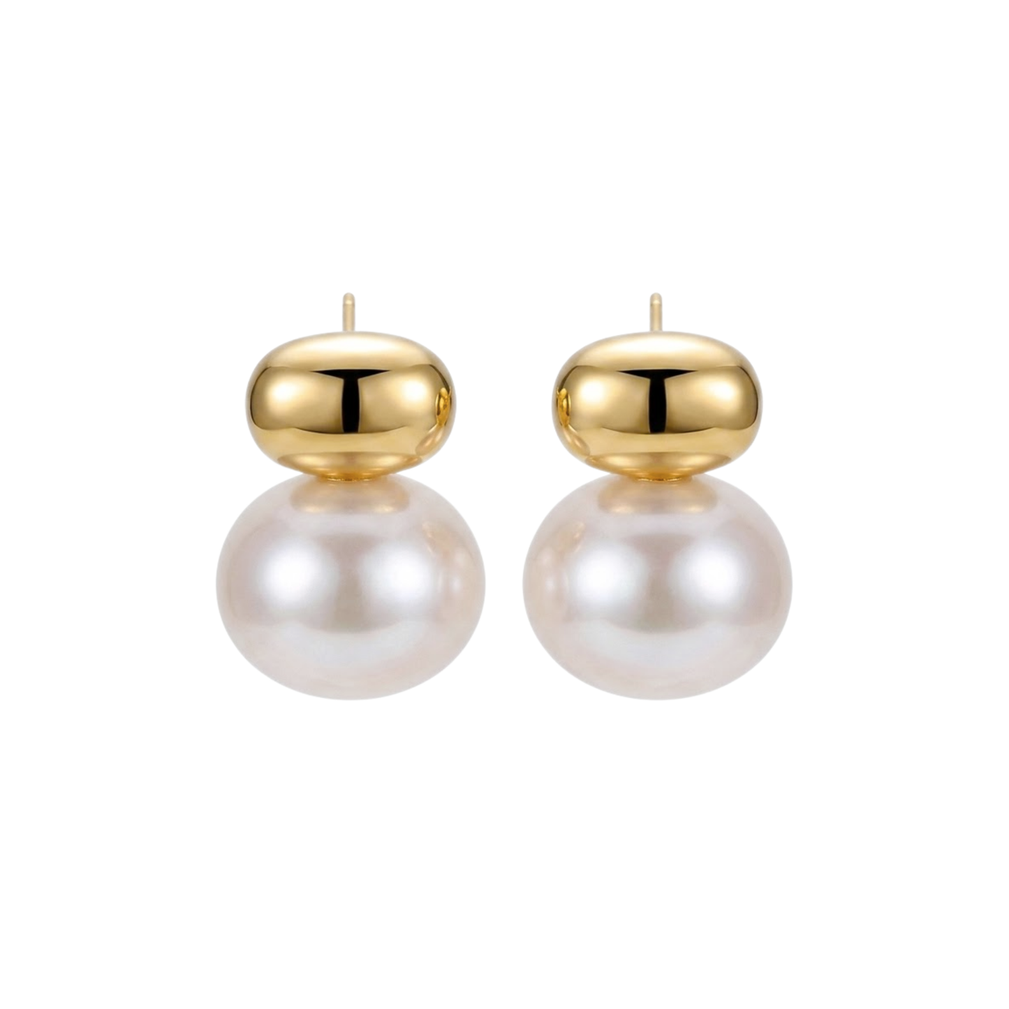 Bonnie | Gold Bean Pearl Stud Earrings