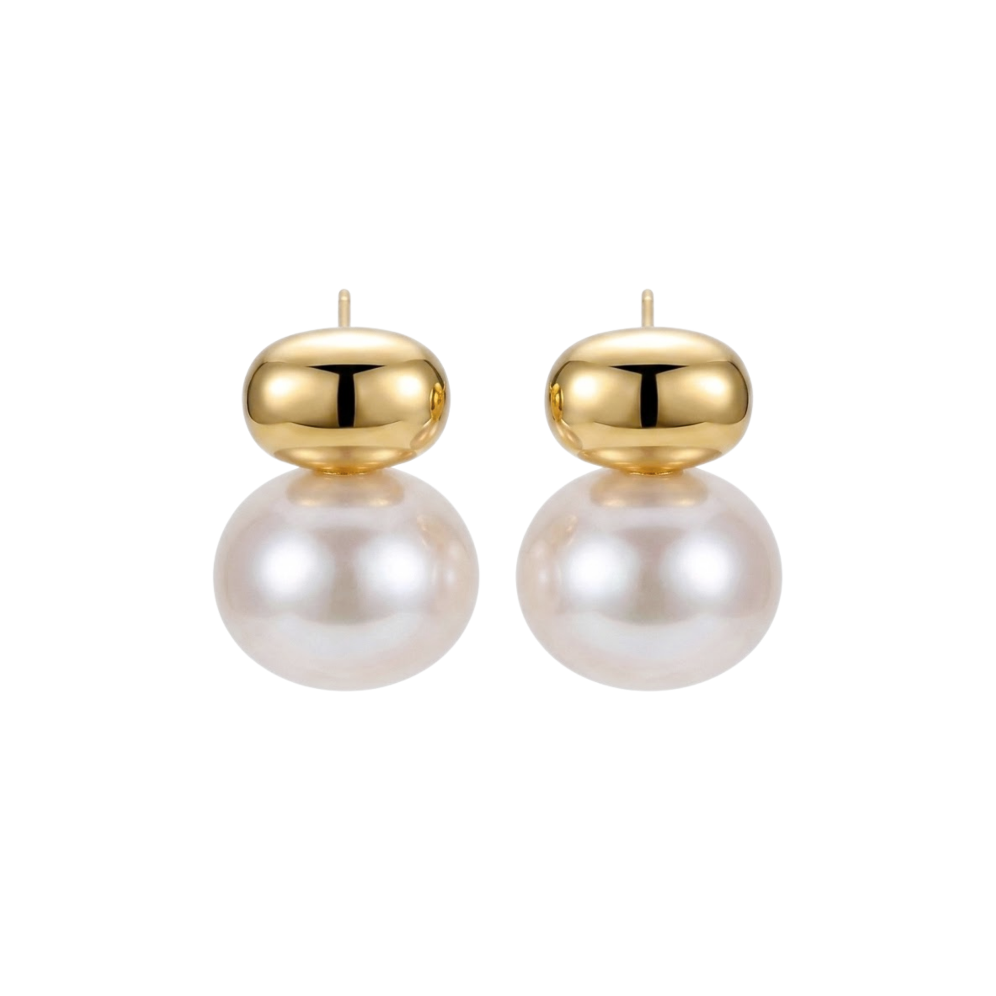 Bonnie | Gold Bean Pearl Stud Earrings