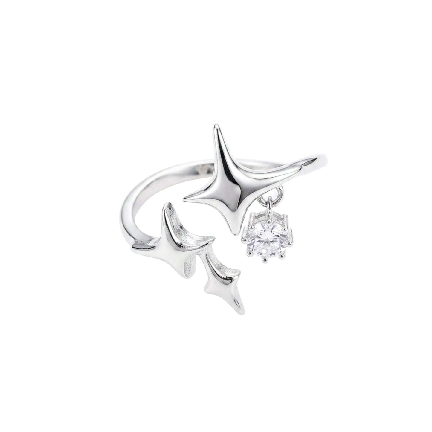 Nova | Star Spike Adjustable Silver Ring