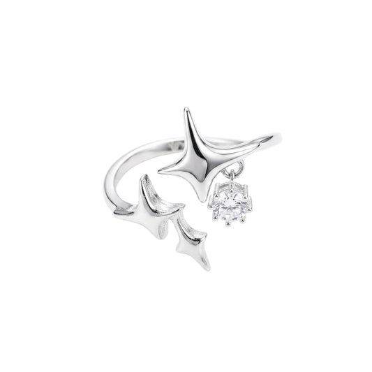 Nova | Star Spike Adjustable Silver Ring