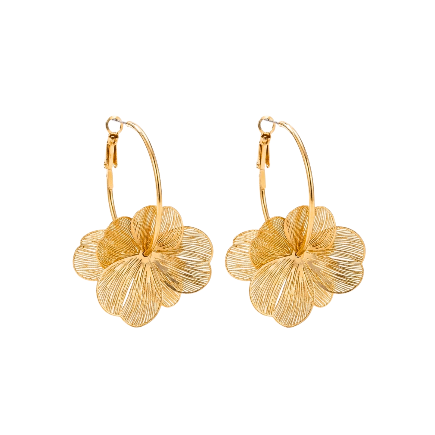 Amara | Layered Flower Vintage Style Hoop Earrings