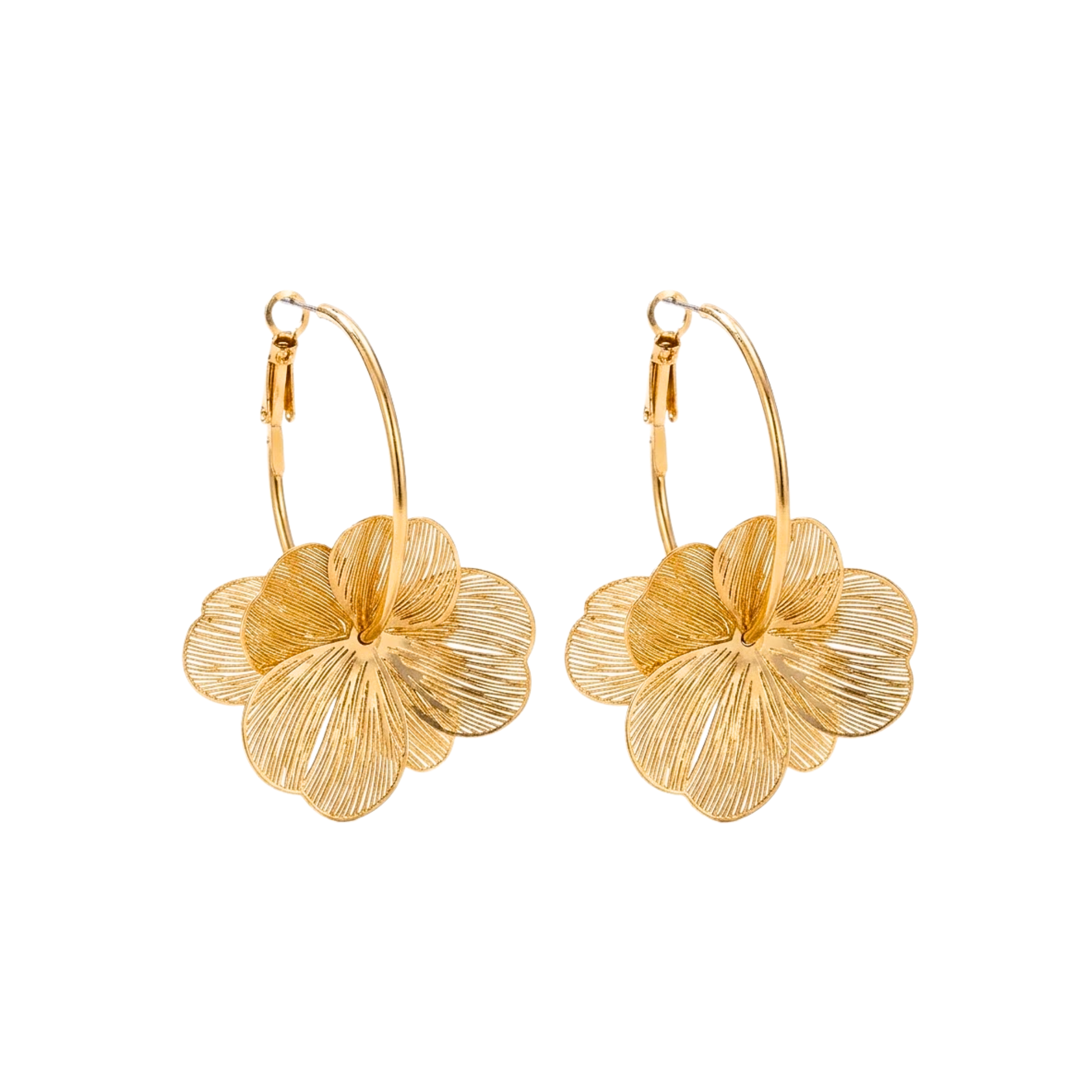 Amara | Layered Flower Vintage Style Hoop Earrings