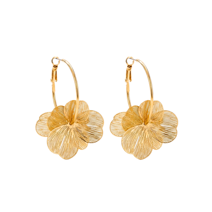 Amara | Layered Flower Vintage Style Hoop Earrings
