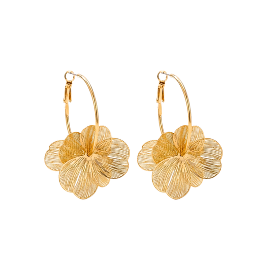 Amara | Layered Flower Vintage Style Hoop Earrings