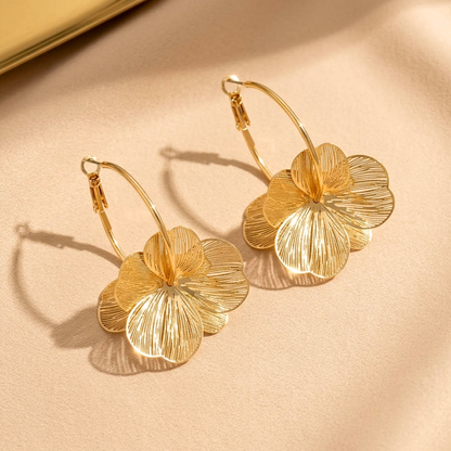Amara | Layered Flower Vintage Style Hoop Earrings