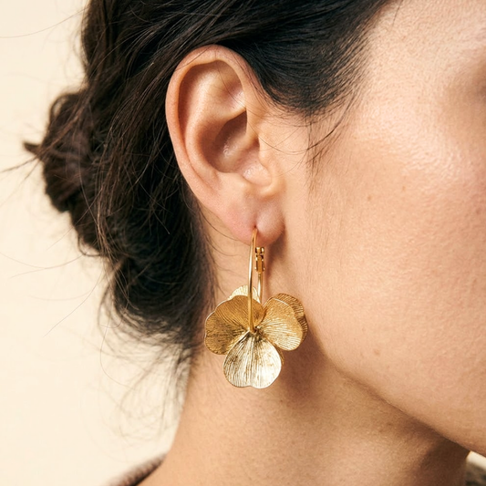 Amara | Layered Flower Vintage Style Hoop Earrings