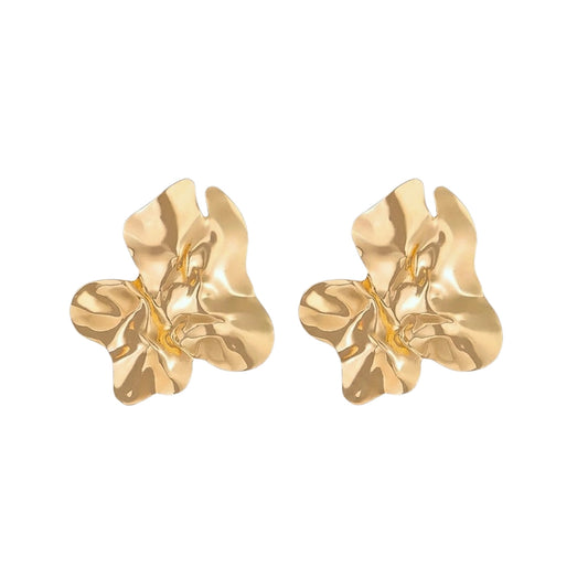 Ines | Sculptural Pleated Flower Stud Earrings
