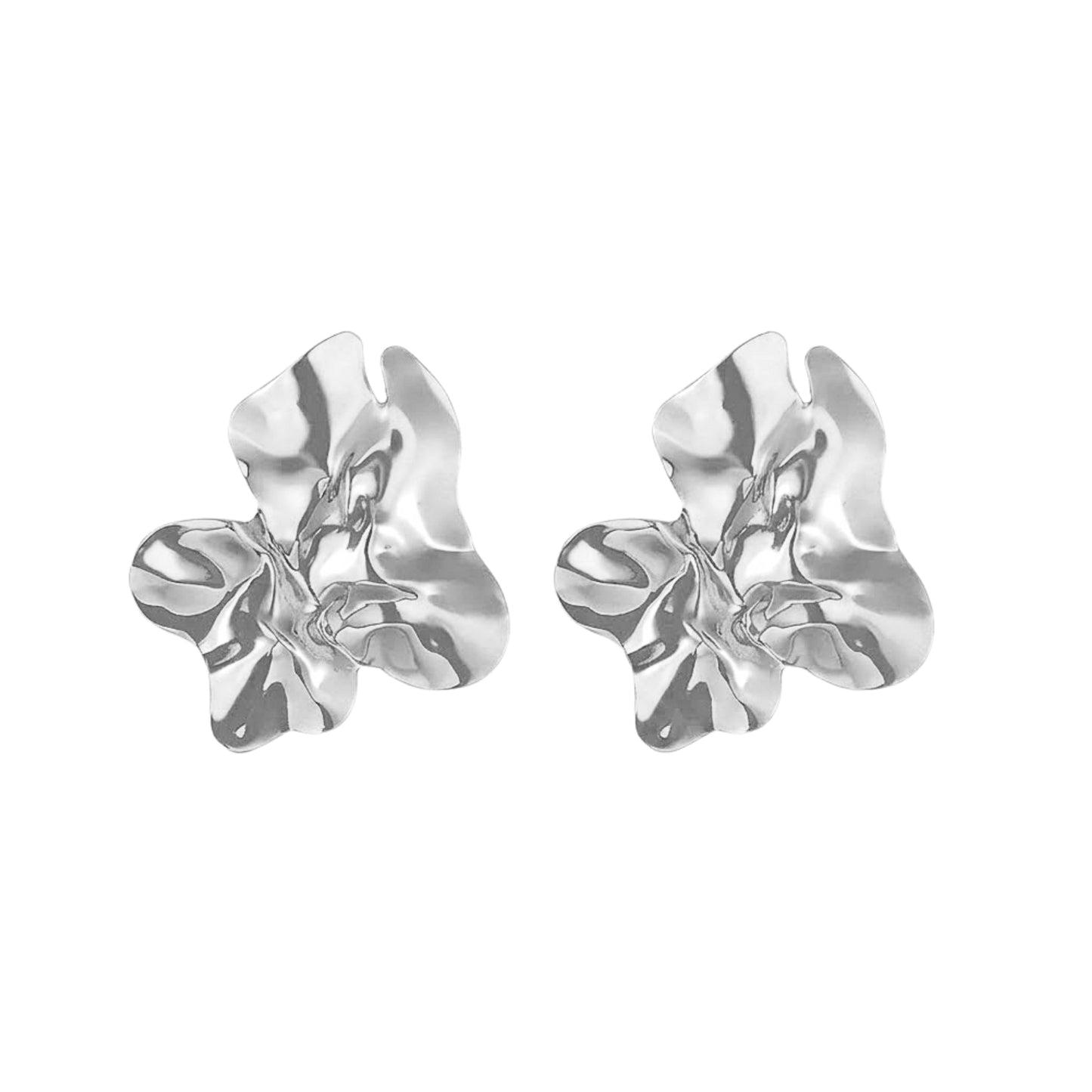 Ines | Sculptural Pleated Flower Stud Earrings