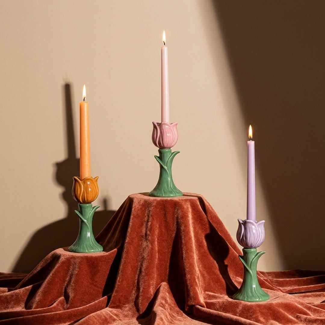 Fleur | Tulip Ceramic Taper Candle Holder