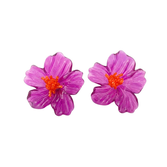 Poppy | Oversized Acrylic Floral Stud Earrings