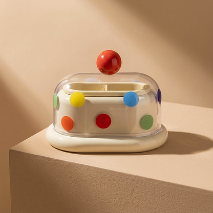 Pippa | Polka Dot Toothpick Cotton Swab Storage Box