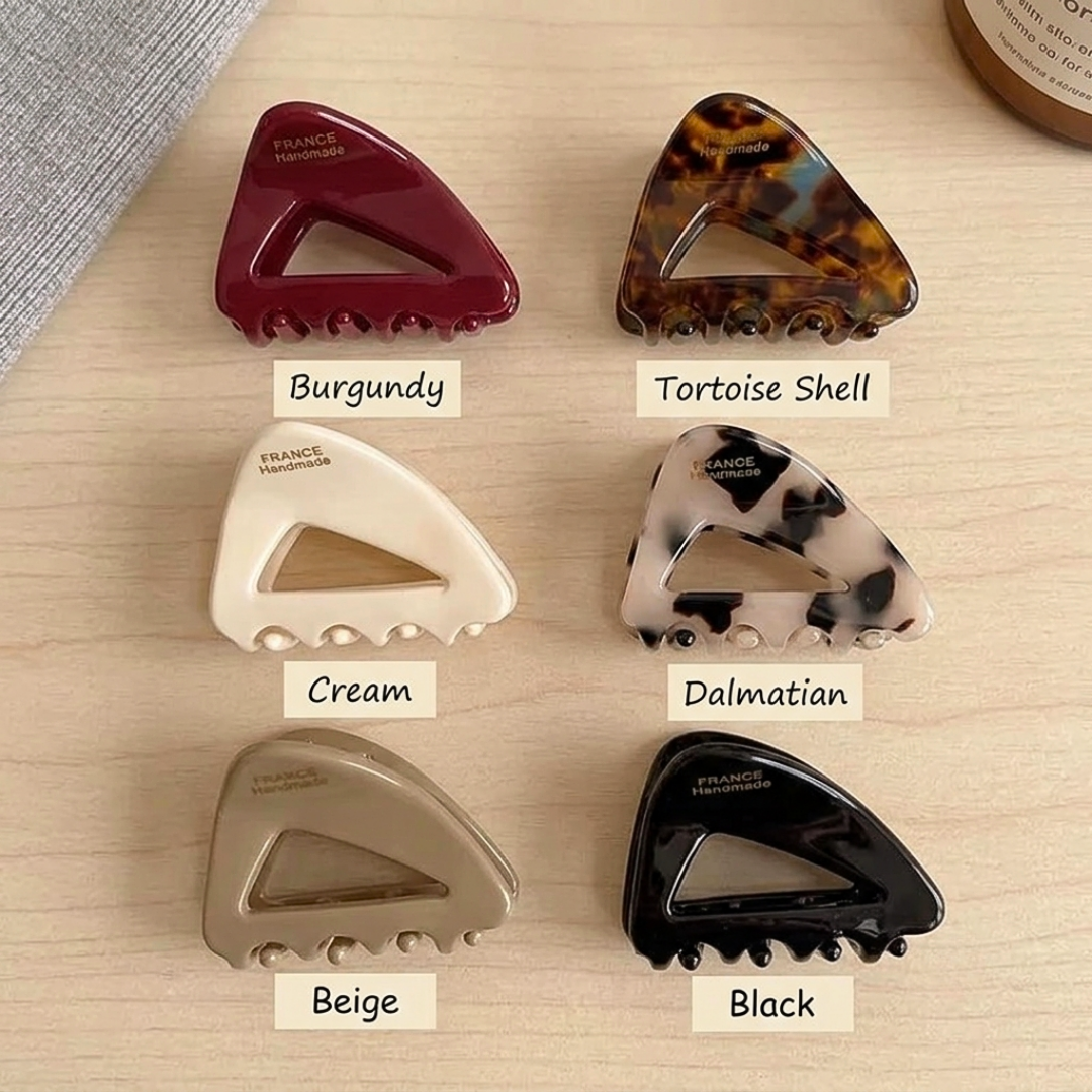 Ava | Triangle Acetate Mini Hair Claw Clip