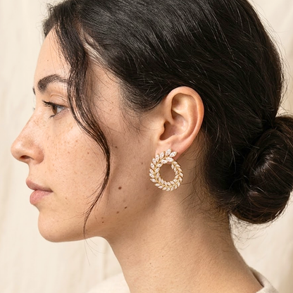 Lydia | Crystal Wreath Zirconia Stud Earrings
