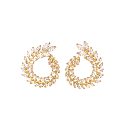 Lydia | Crystal Wreath Zirconia Stud Earrings