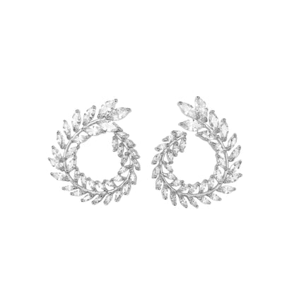 Lydia | Crystal Wreath Zirconia Stud Earrings