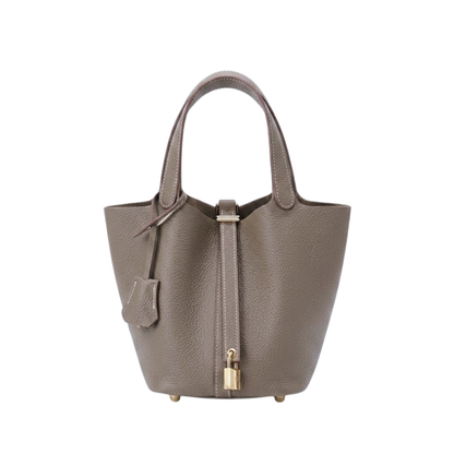 Ivy | Pebbled Faux Leather Mini Bucket Tote Bag