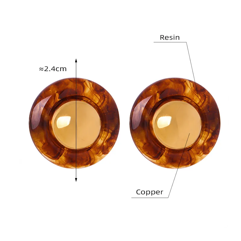 Simone | Tortoiseshell Resin Gold Dome Stud Earrings