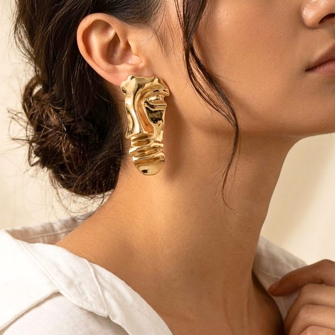 Muse | Abstract Face Sculptural Stud Earrings