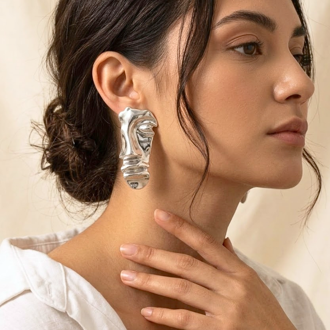 Muse | Abstract Face Sculptural Stud Earrings