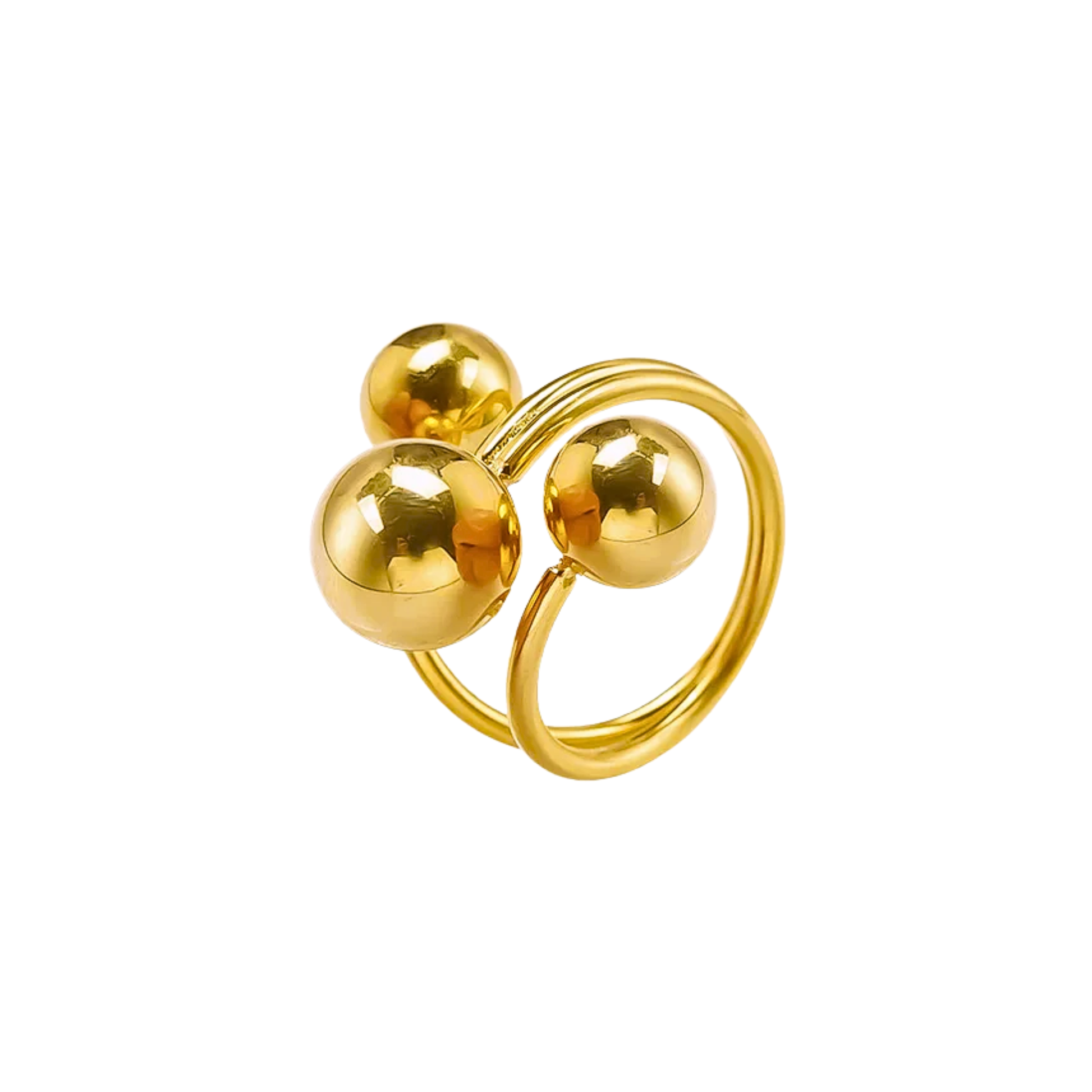 Lune | Triple Ball Adjustable Stainless Steel Ring