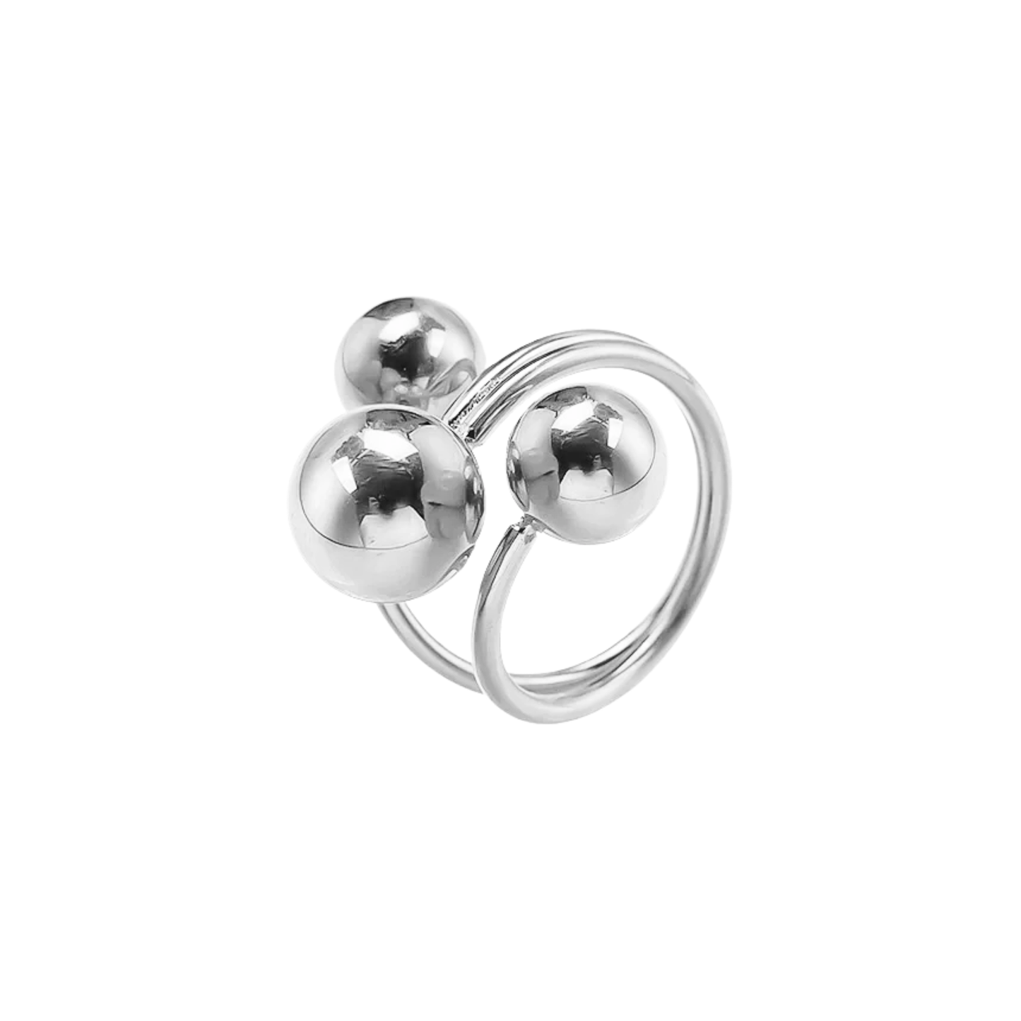Lune | Triple Ball Adjustable Stainless Steel Ring