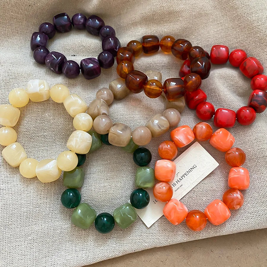 Beau | Chunky Acrylic Bead Stretch Bracelet